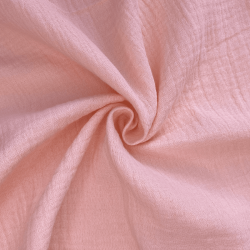 Ткань Муслин Жатый, цвет Нежно-Розовый (на отрез)  в Сергиевом Посаде