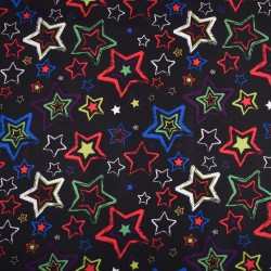 Ткань Oxford 600D PU (Ширина 1,48м), принт &quot;Звезды на черном&quot; (на отрез) в Сергиевом Посаде