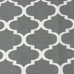 Интерьерная ткань Дак (DUCK) (ширина 1,8м), принт &quot;Белый Орнамент&quot; (на отрез) в Сергиевом Посаде