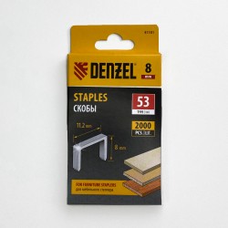 Denzel Скобы, 8 мм, для мебельного степлера, тип 53, 2000 шт.  в Сергиевом Посаде