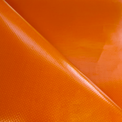 Ткань ПВХ 450 гр/м2 (Ширина 1,6м), цвет Оранжевый (на отрез) в Сергиевом Посаде