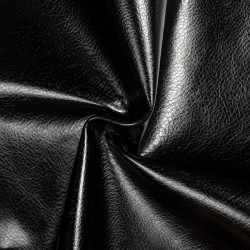 Ткань Дерматин (Кожзам) для мебели (Ширина 138см), цвет Черный (на отрез) в Сергиевом Посаде