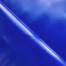 Ткань ПВХ 450 гр/м2 (Ширина 1,6м), цвет Синий (на отрез) в Сергиевом Посаде