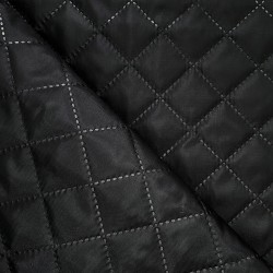 Стеганая подкладочная ткань с синтепоном (100гр/м2), цвет Черный (на отрез)  в Сергиевом Посаде
