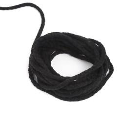 Шнур для одежды тип 2, цвет Чёрный (плетено-вязаный/полиэфир)  в Сергиевом Посаде
