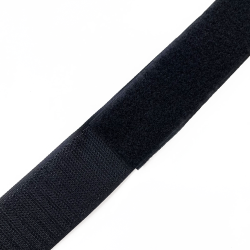 Контактная лента 40мм (38мм) цвет Черный (велькро-липучка, на отрез)  в Сергиевом Посаде